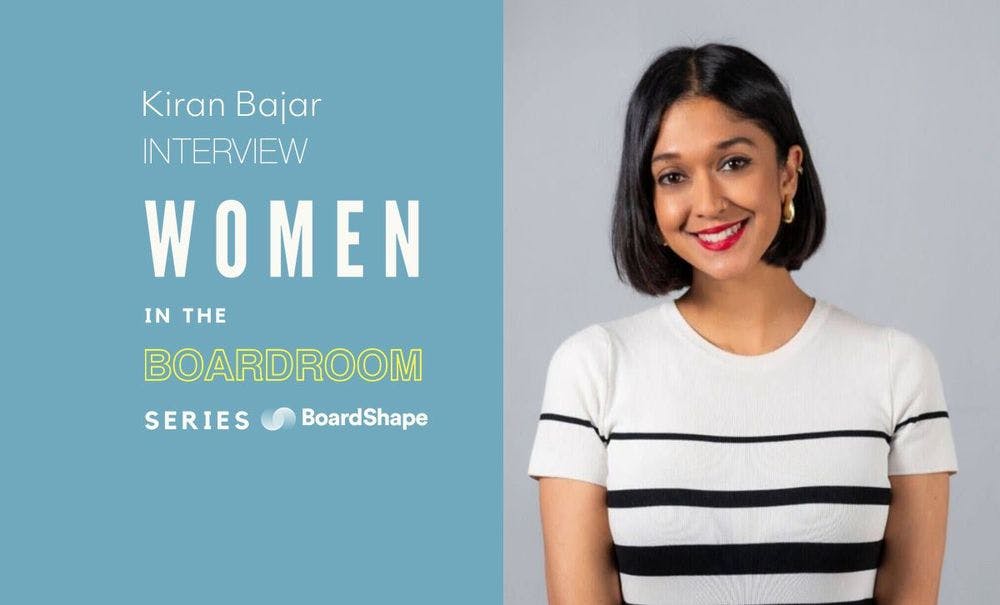 Women in the boardroom header image with Kiran Bajar
