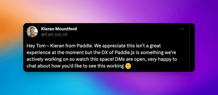 Paddle DX improvements in the pipeline