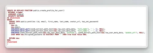 SQL for pulling google profile